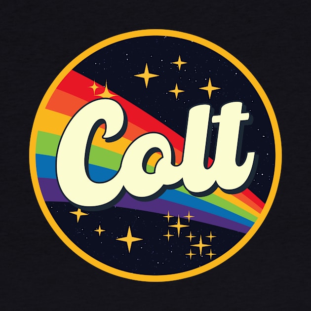 Colt // Rainbow In Space Vintage Style by LMW Art